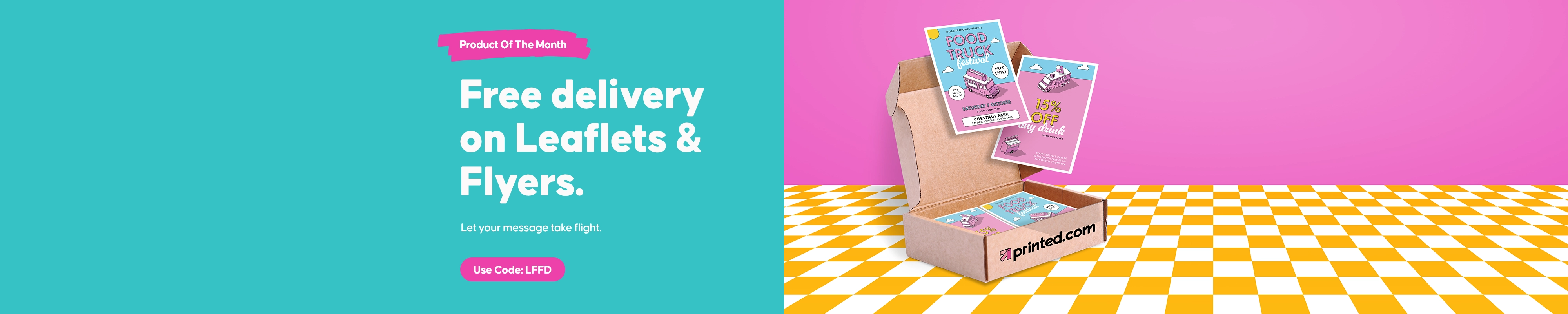 Desktop Homepage Slider | Free delivery on Leaflets & Flyers | October 2023