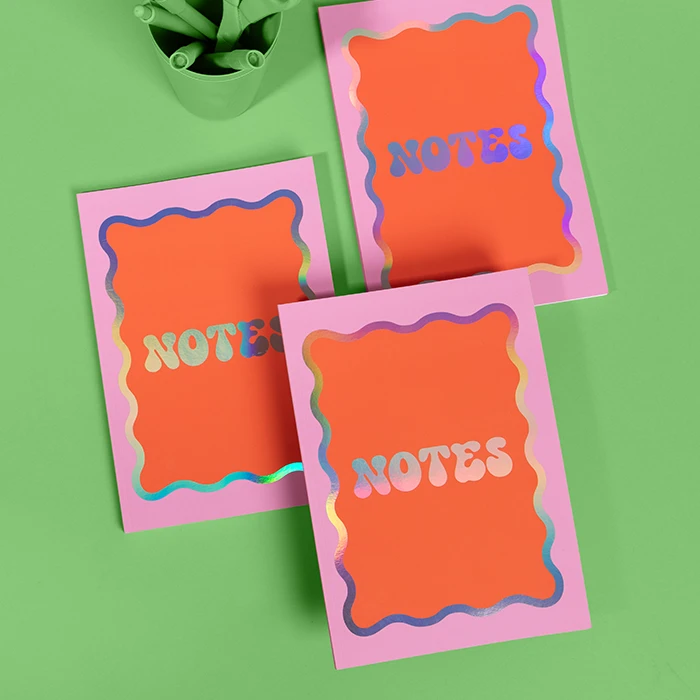Three Foiled Perfect Bound Notebooks