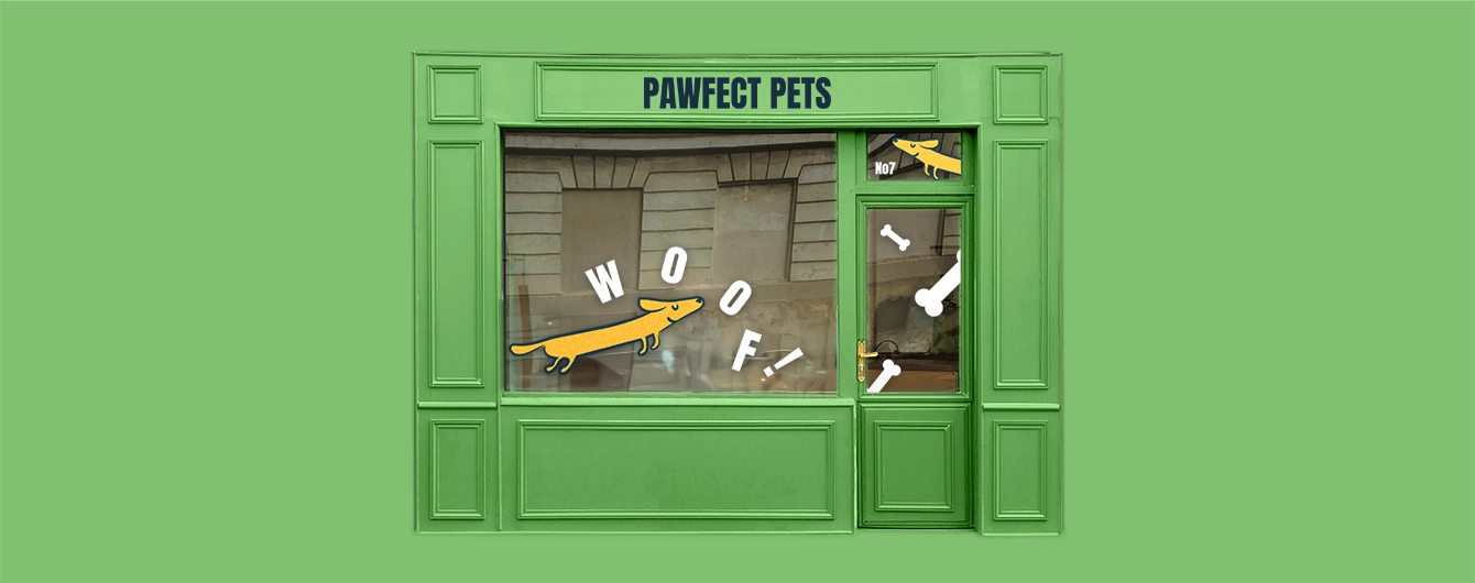 Green Woof! Custom Vinyl Decals