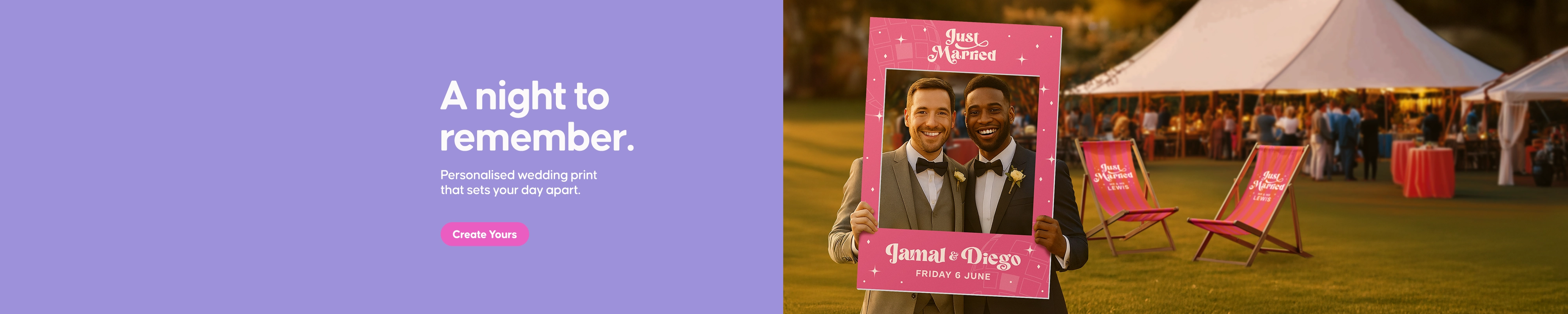Desktop Homepage Slider | Personalised Wedding Print | June 2025