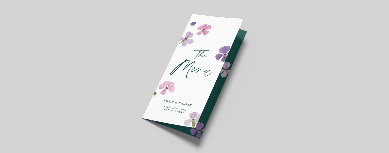 Folded Wedding Menus
