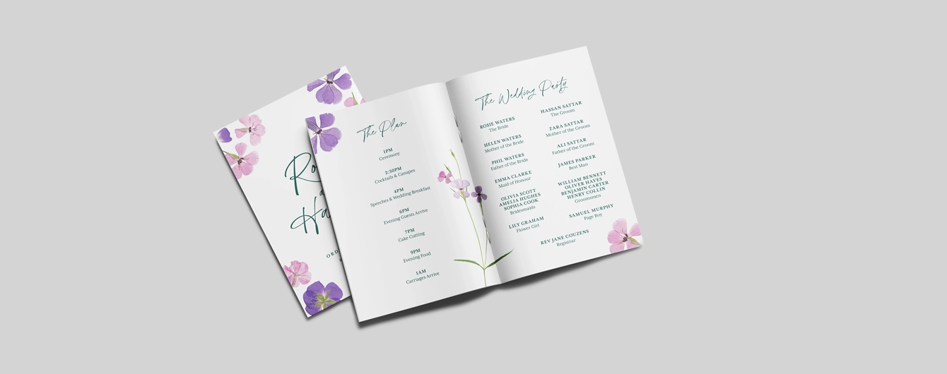 Wedding Order of Service Booklet