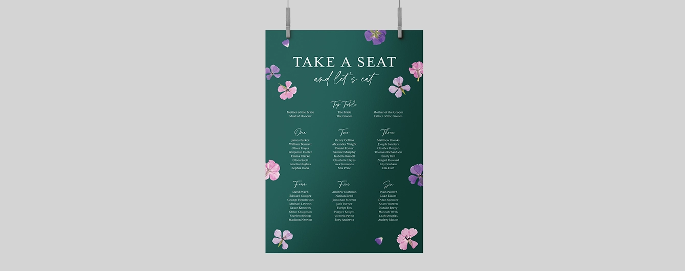 Wedding Table Plan Posters