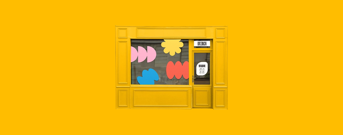 Custom vinyl decal on shop window