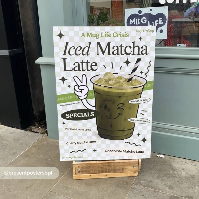 Iced Matcha Latte Display Board