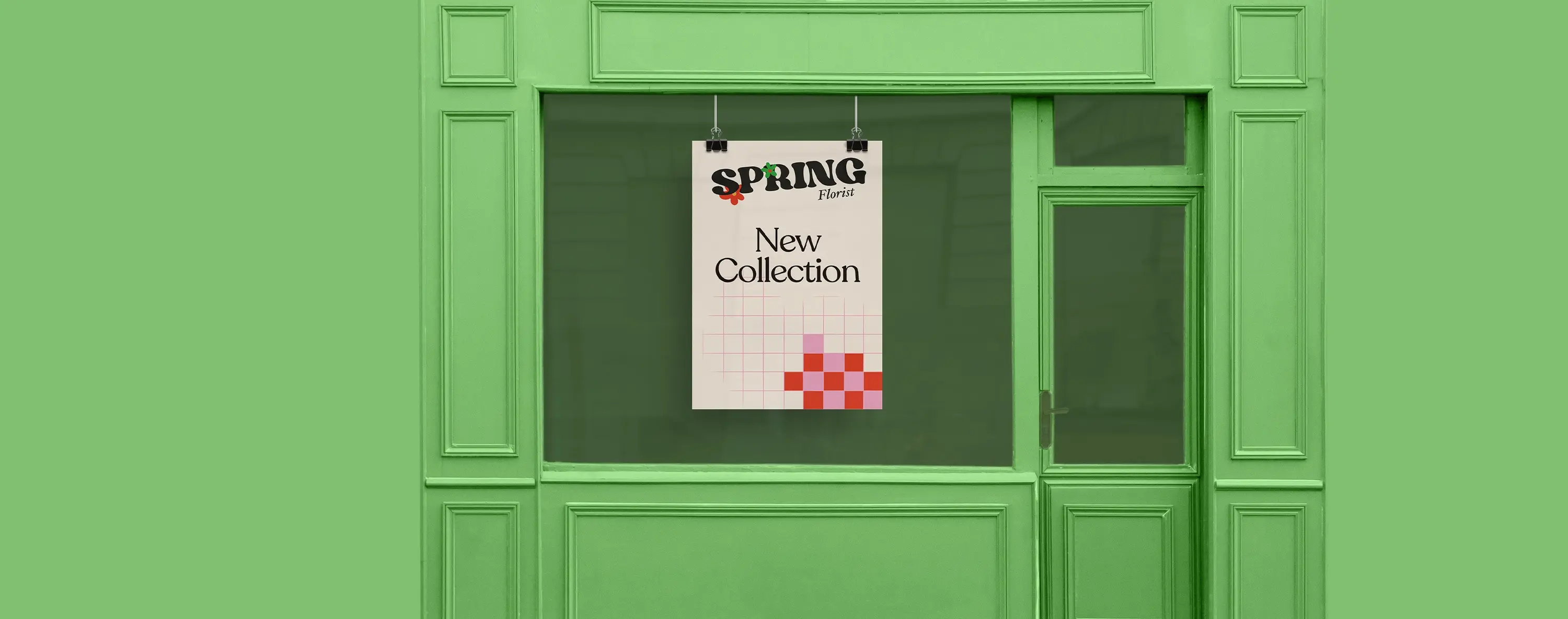 Foam Board with 'New Collection' displayed in a shop window