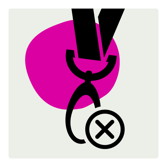 Lanyard with an X symbol to indicate the customer has selected no lanyards.