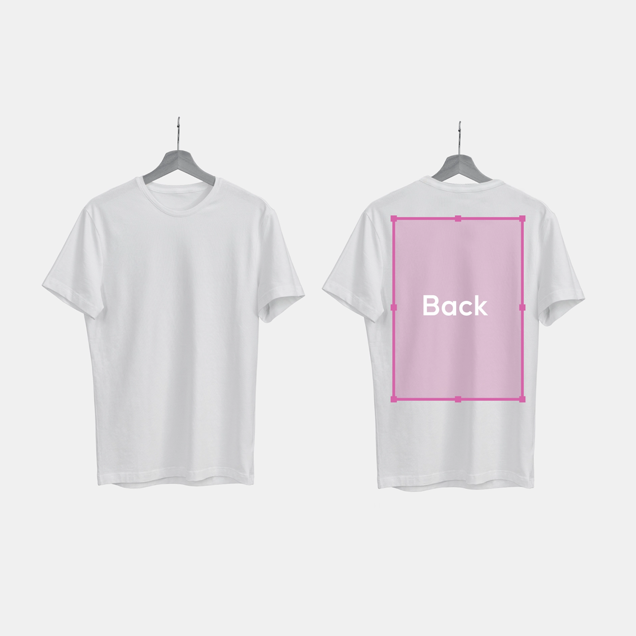 White T-Shirt Back Print Area