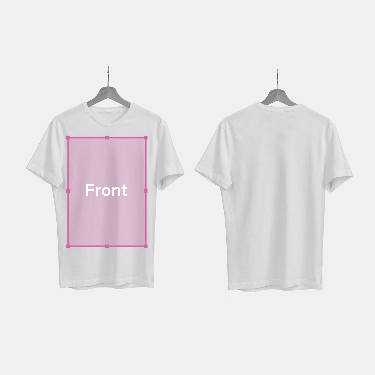 White T-Shirt Front Print Area