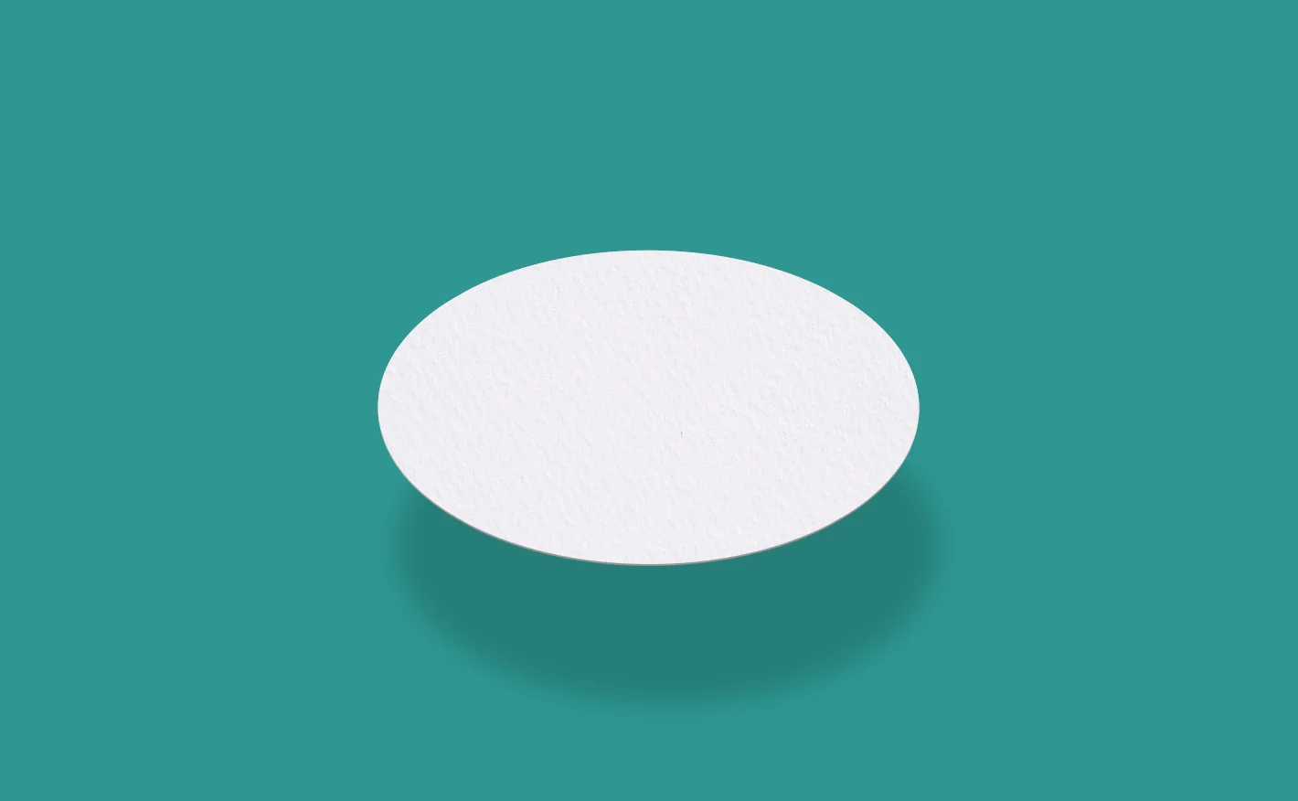 Die cut, blank circle-shaped print