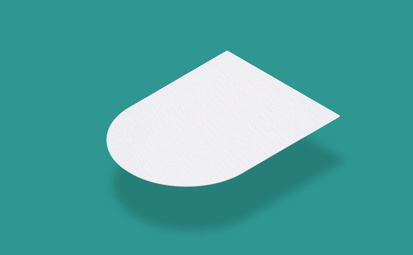 Die cut, blank lower arch-shaped print