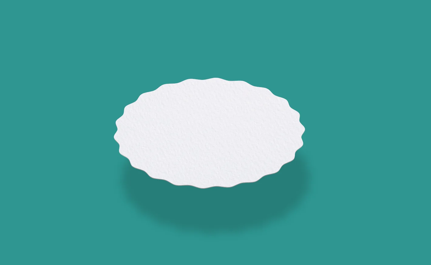 Die cut, wavy circle-shaped print
