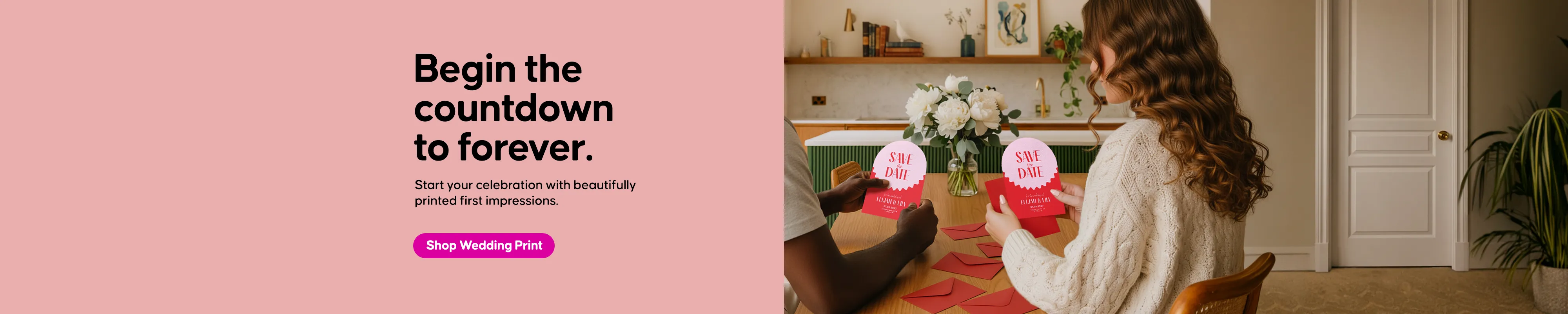 Begin the countdown to forever with beautifully printed Save The Dates