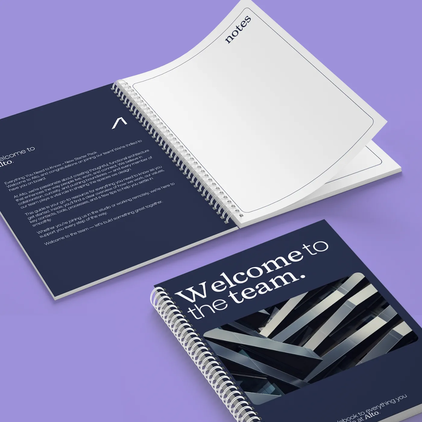 'Welcome to the team' spiral bound business Notebook