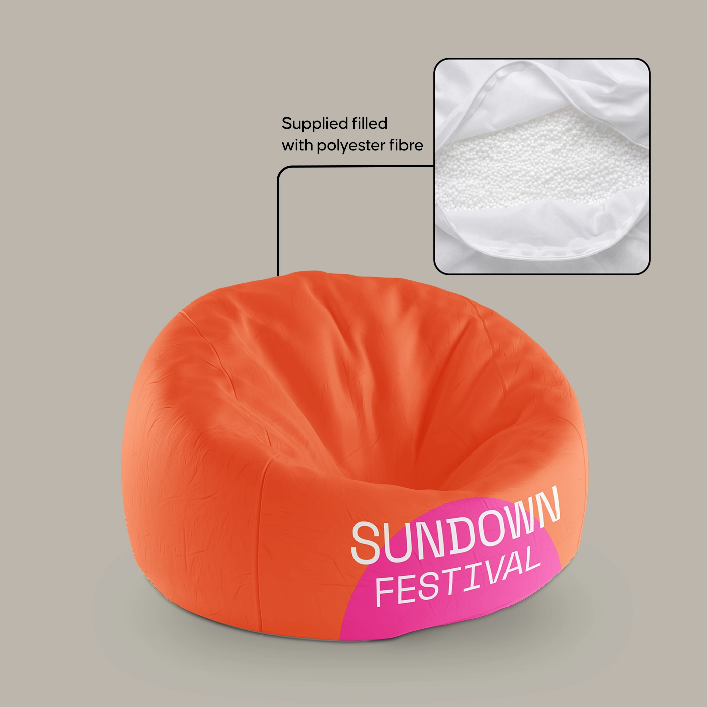 Bean bags supplied filled with polyester fibre