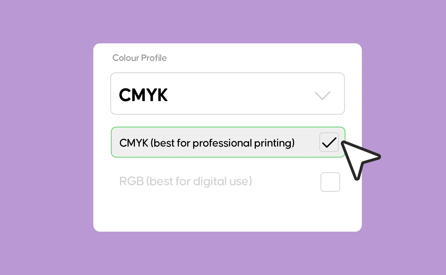 CMYK for professional printing in Canva.