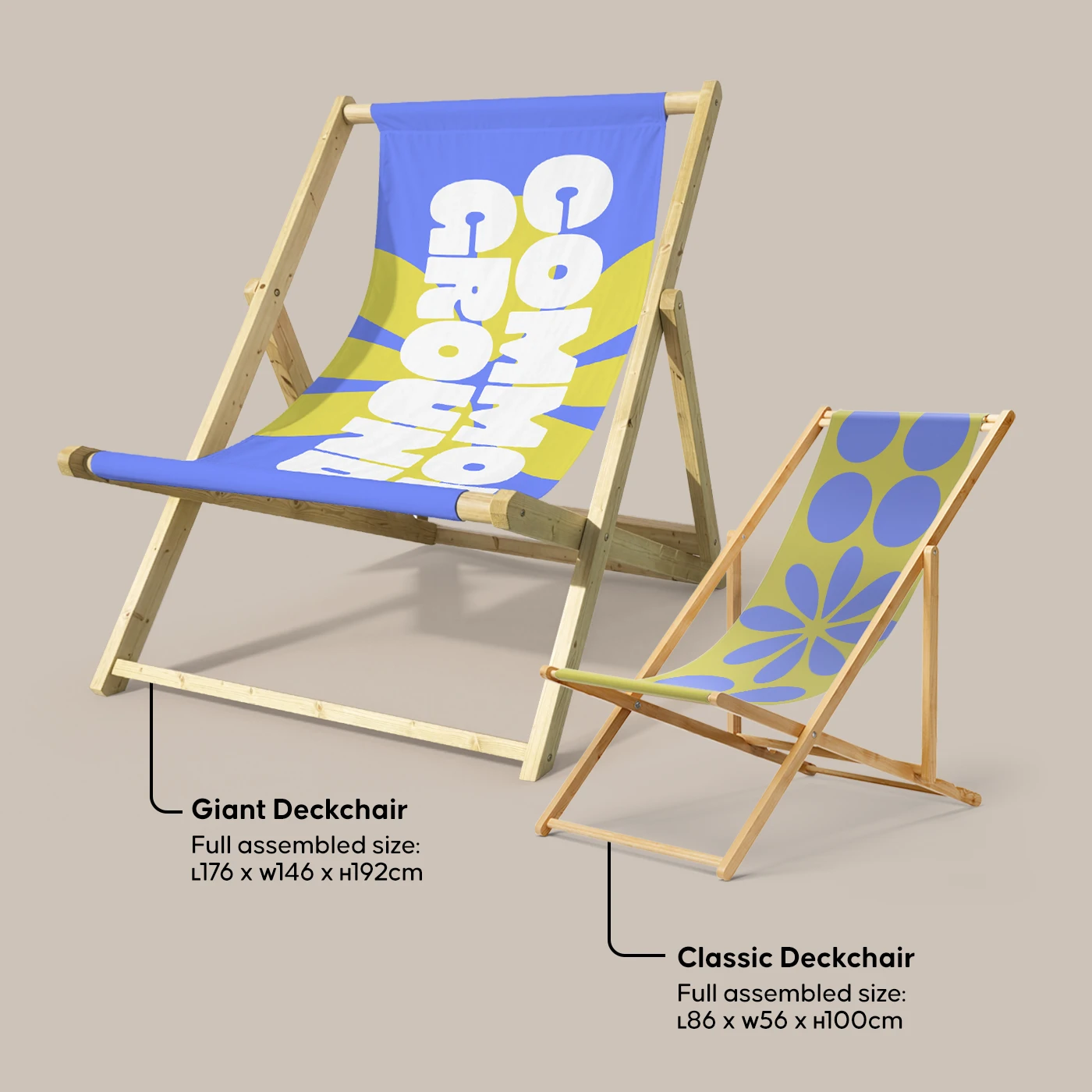 Giant and Classic Deck Chair size comparison