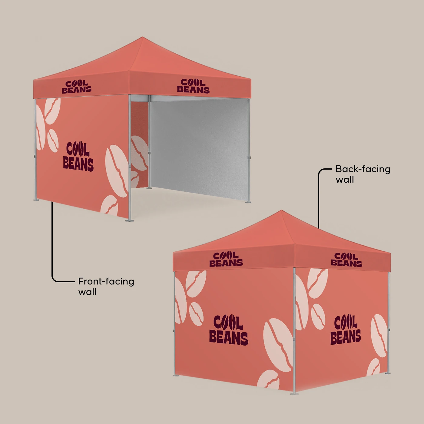 Deluxe Gazebos with the front and back view.