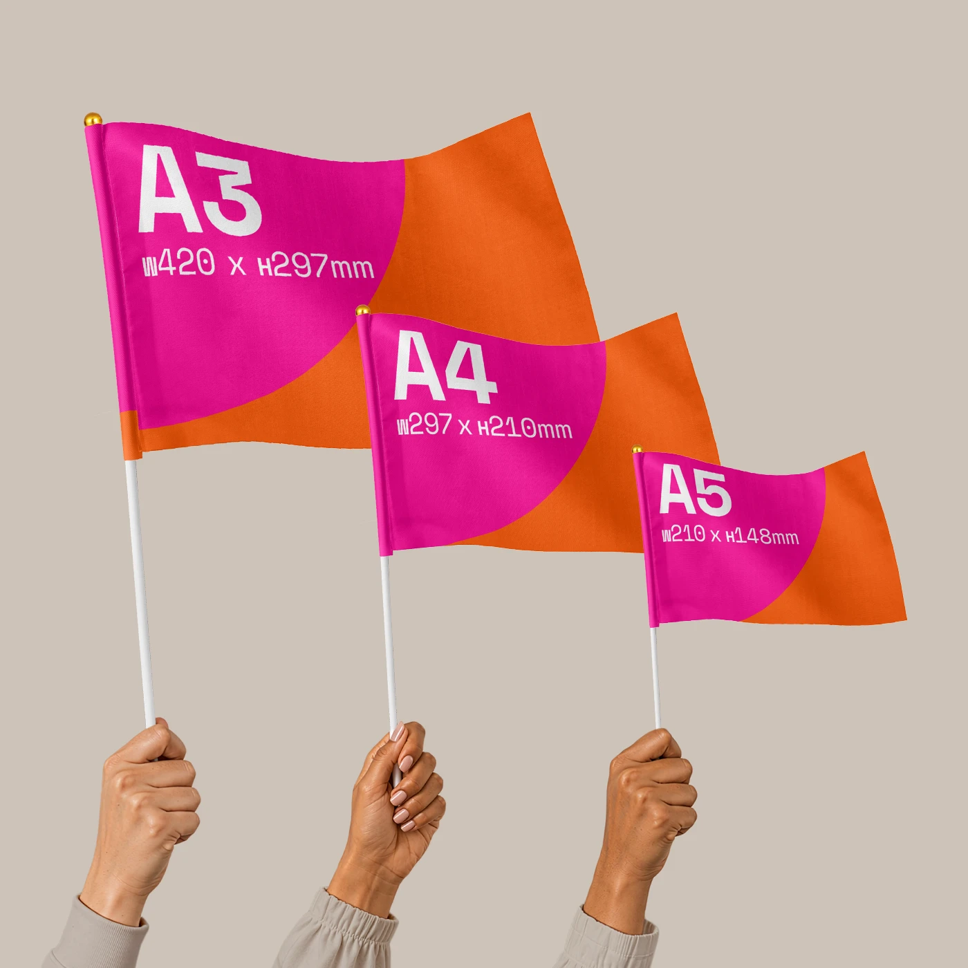 Mini Flags Size Comparison