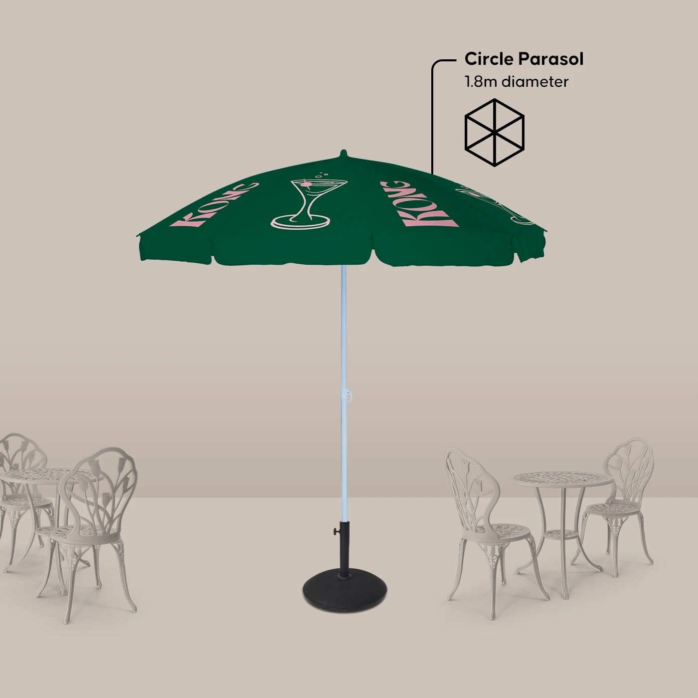 Promotional Parasol Size Guide