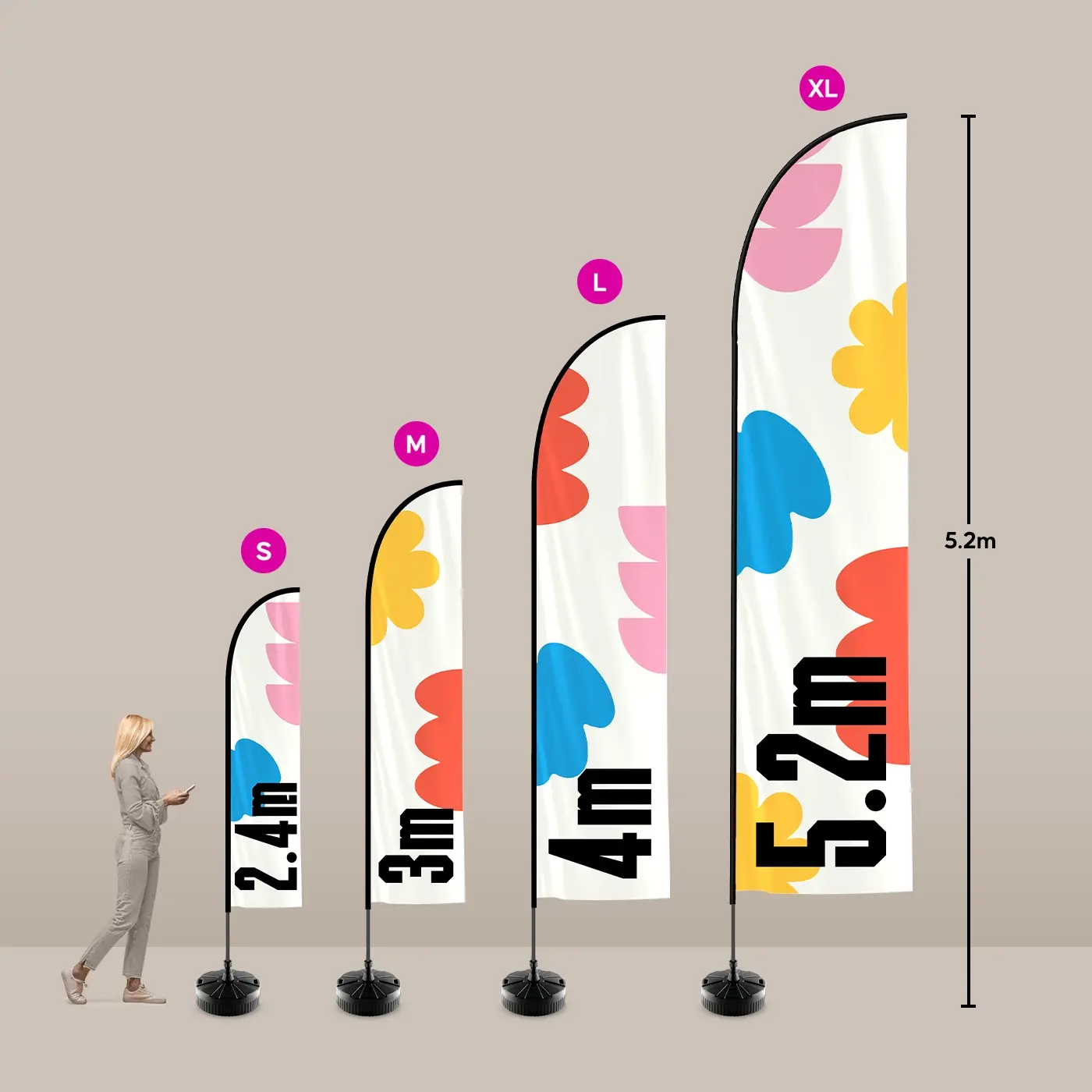 Feather Flags size comparison