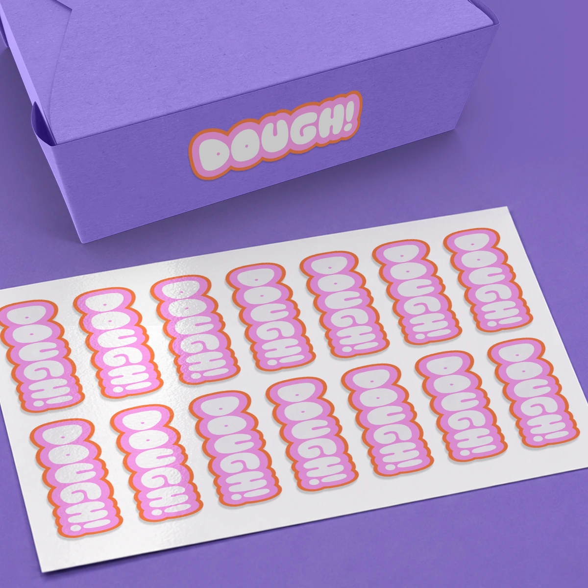 Custom Shape Sticker Sheet on packaging.
