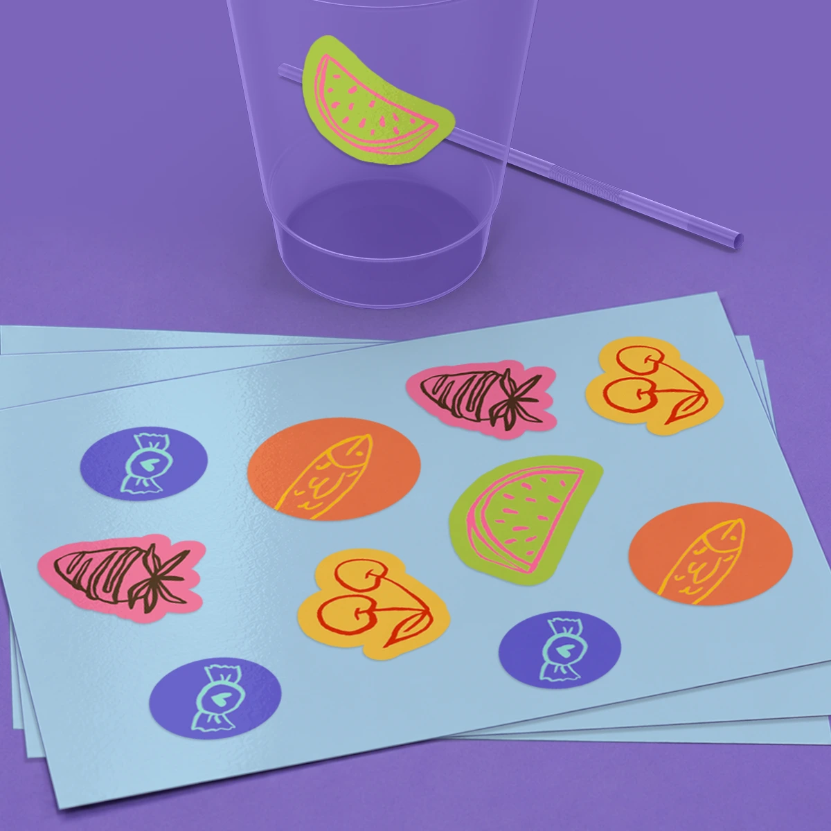 Custom Shape Sticker Sheets