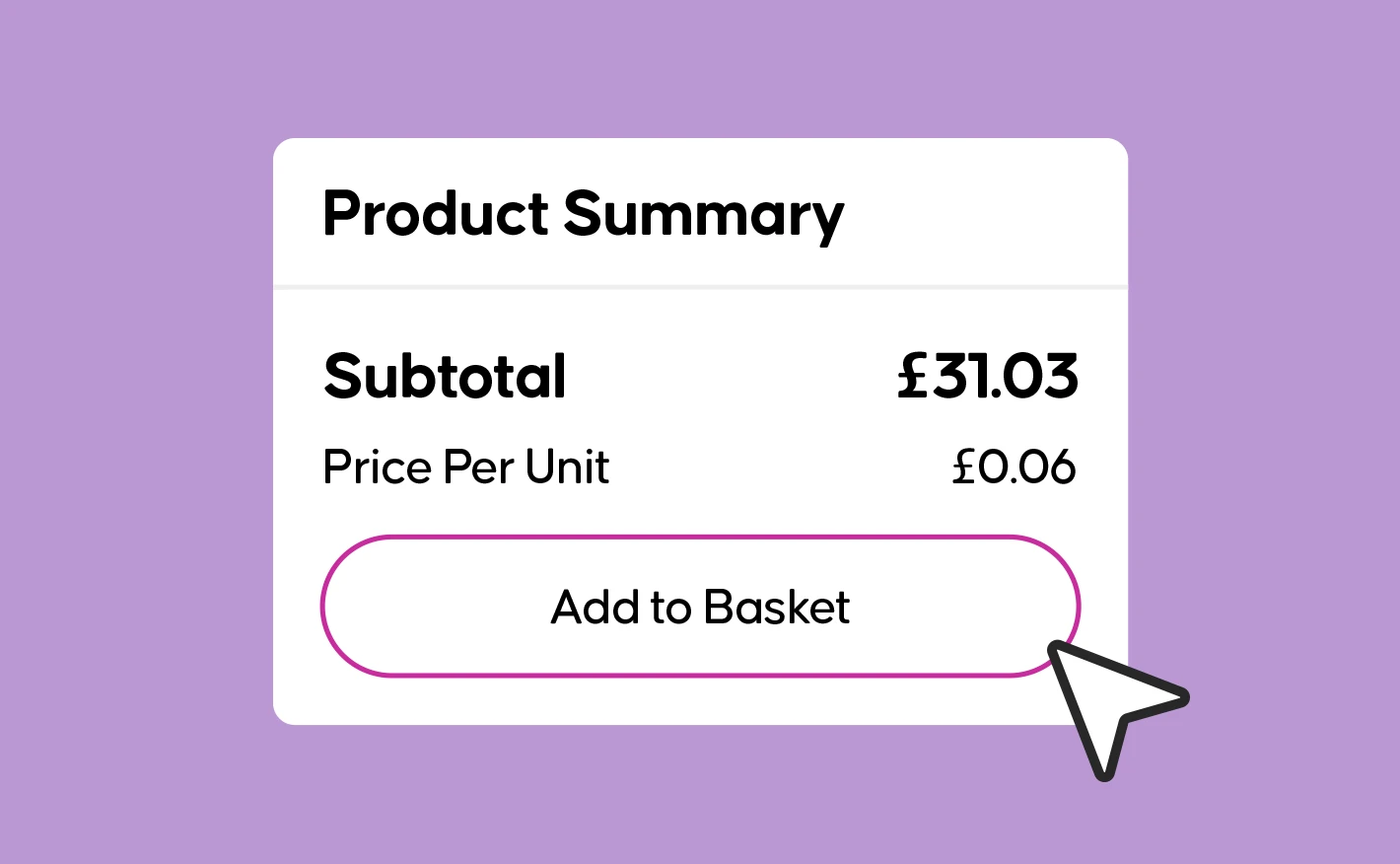 Add product to basket Printed.com interface