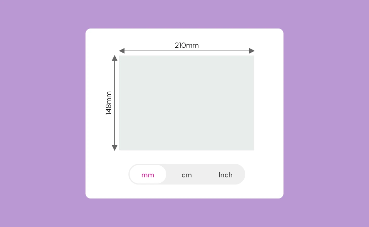 Check your product dimensions Printed.com interface