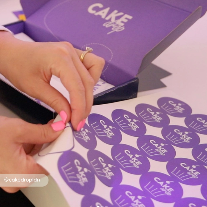 "Cake Drop" branded Round Sticker Sheets