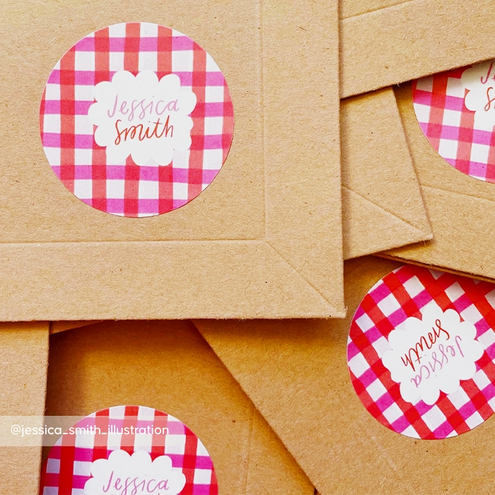 Round Stickers on packaging