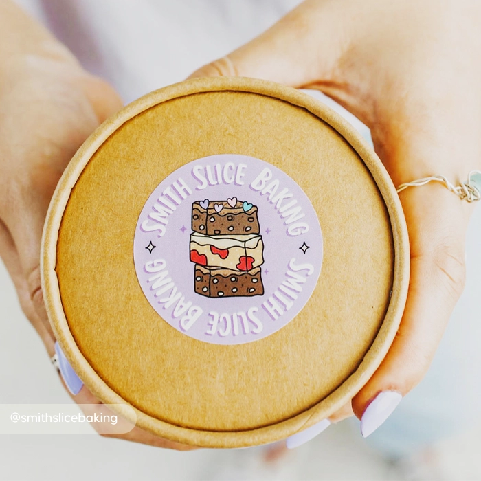 Round Die Cut Stickers on food packaging