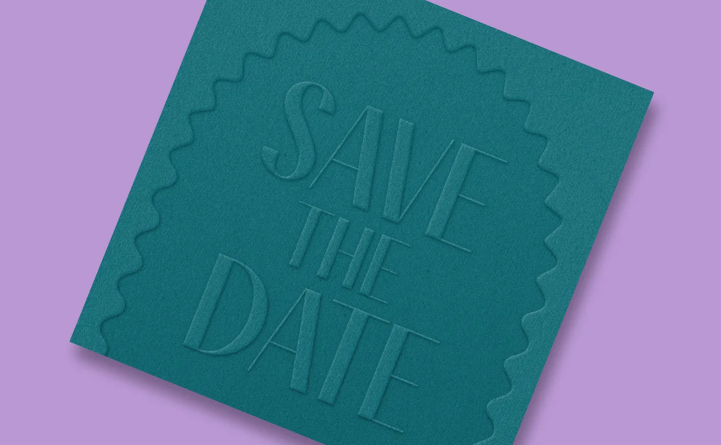 Emboss and deboss Wedding Save the Date