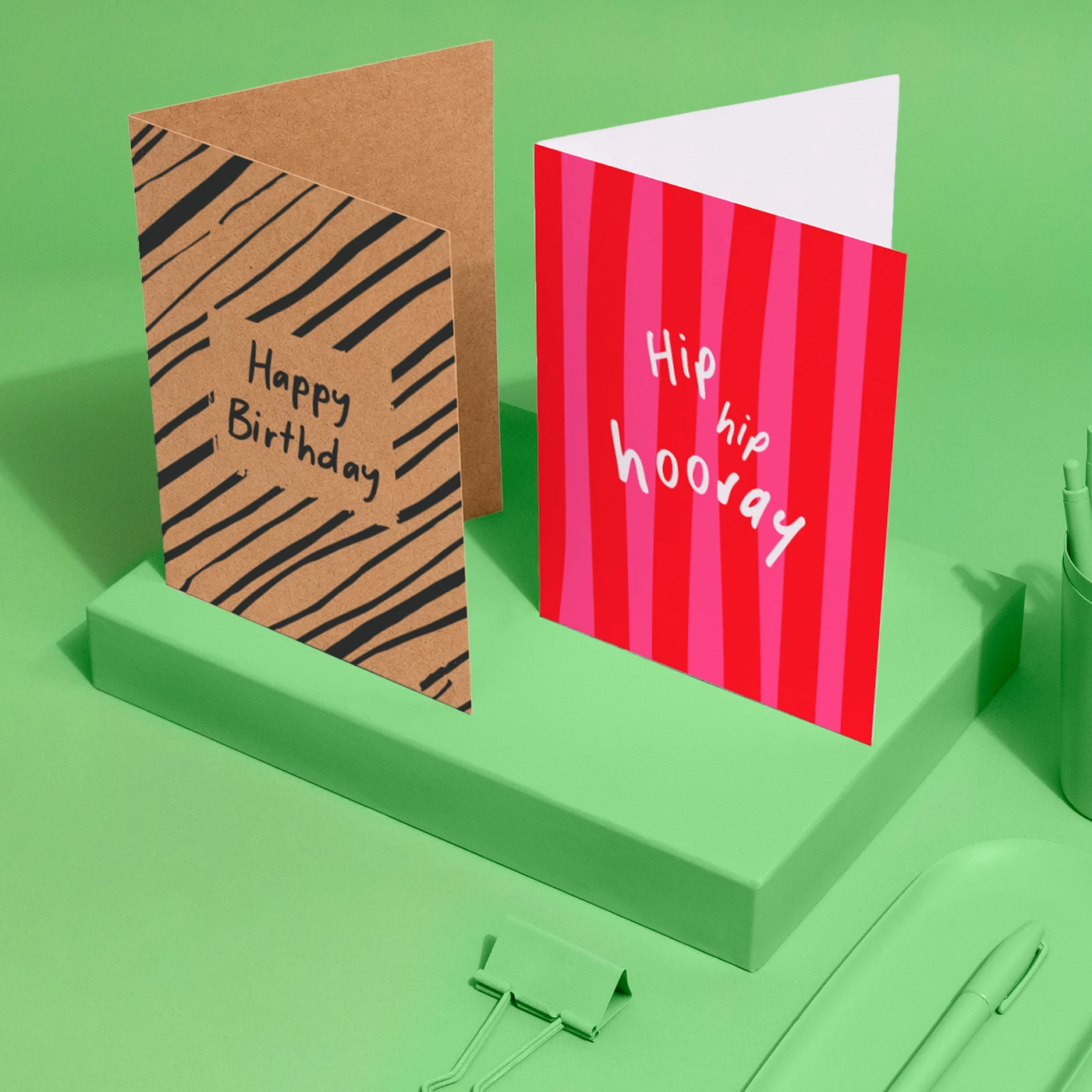 Eco Greeting Cards on Kraft and Recycled paper.