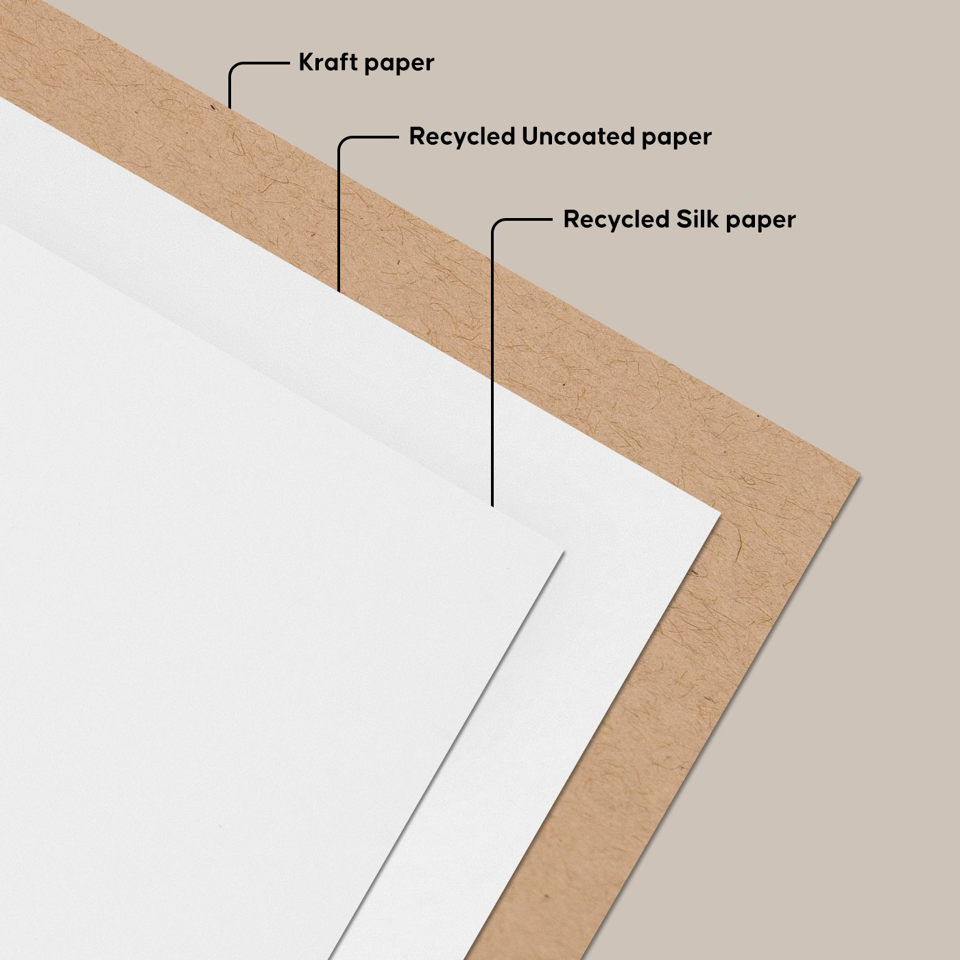 Eco Greeting Cards on Kraft and Recycled papers.
