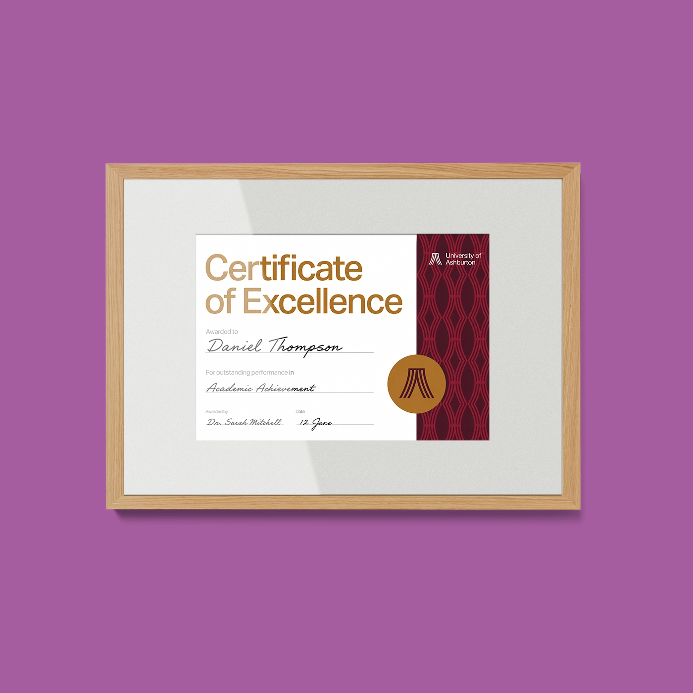 Framed Certificates.