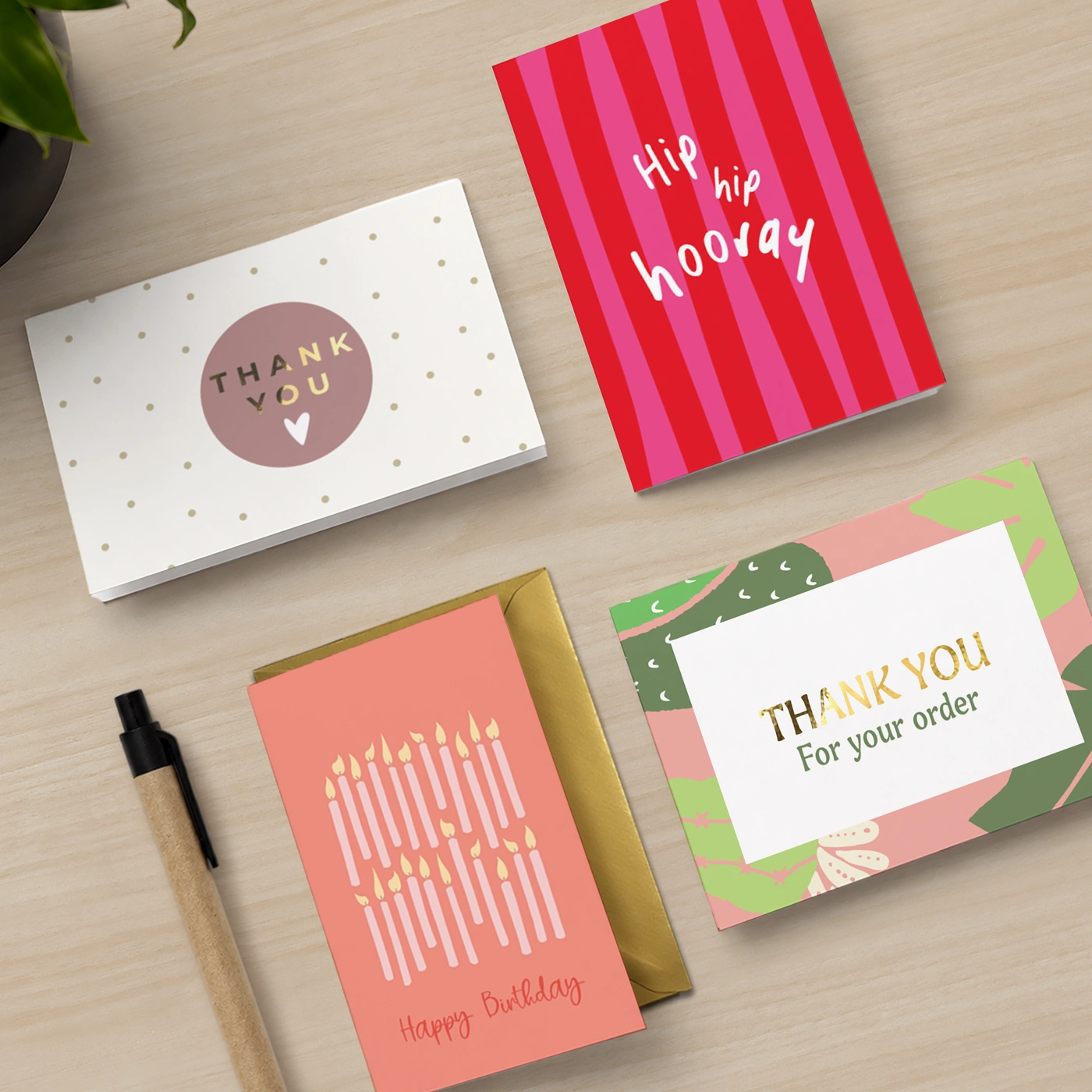 Collection of Mini Greeting Cards laid out flat.