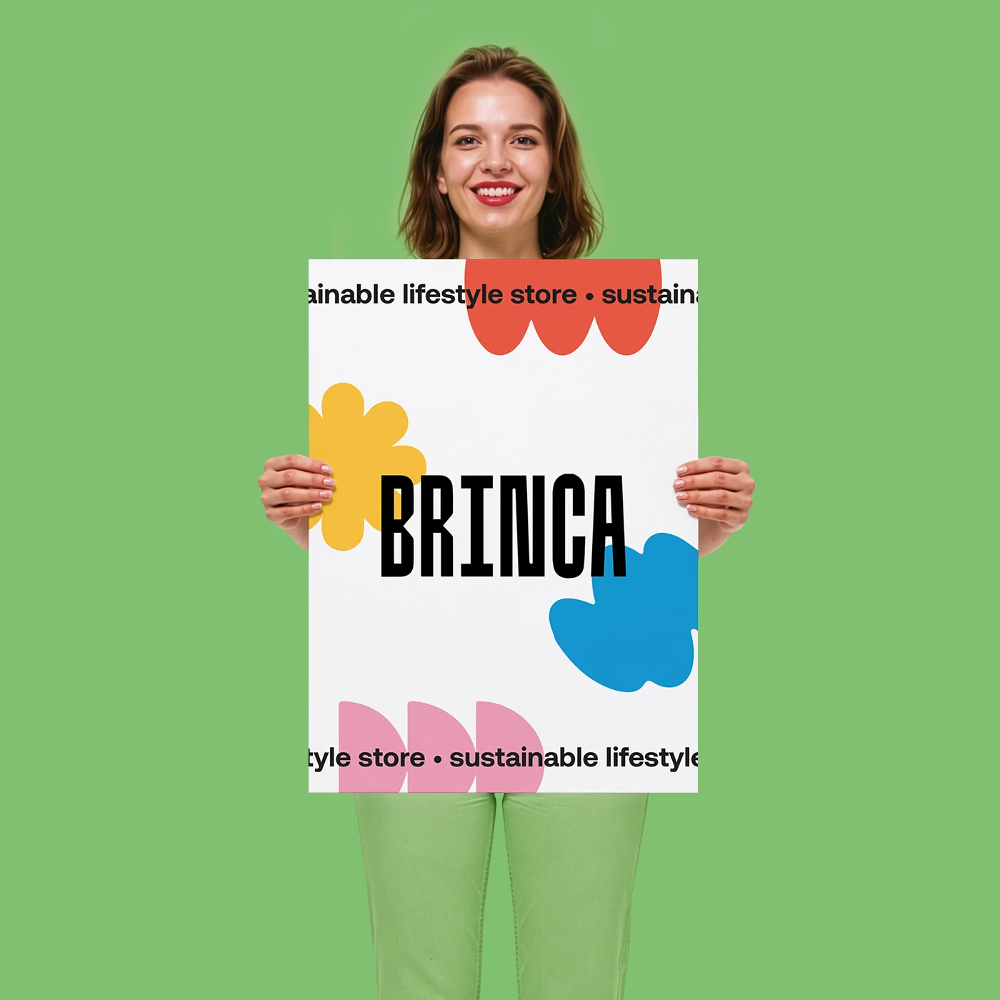 A2 Poster being held by a woman for size scale.